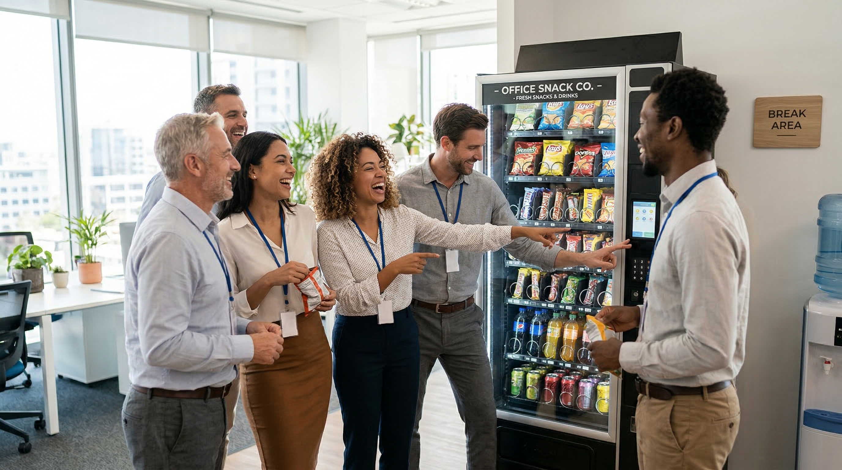 Happy office workers